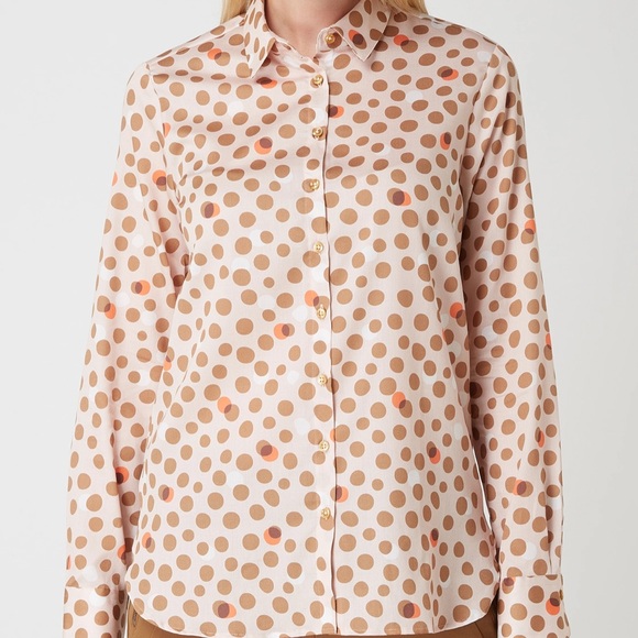 Eterna Polka Dot Cotton Blouse 36 - Picture 5 of 9